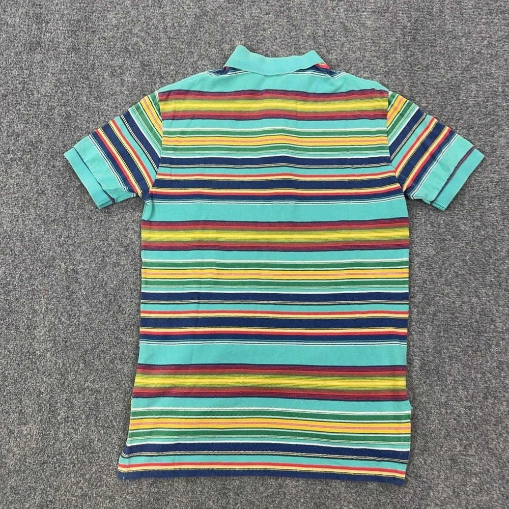 VTG Polo By Ralph Lauren Polo Shirt Mens S Multicolor Striped 100% Cotton Knit